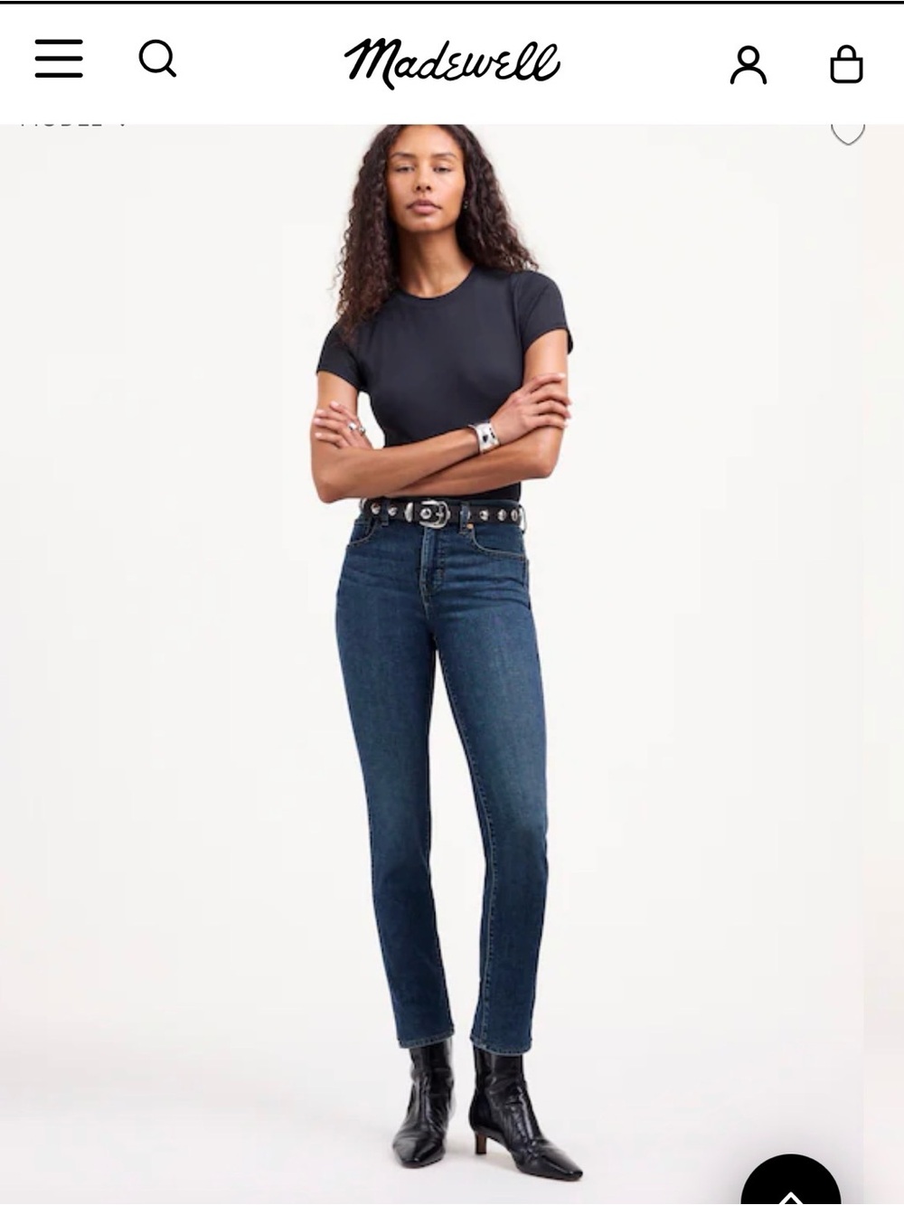 NWT MADEWELL Stovepipe Midrise Jeans size 27 dark wash